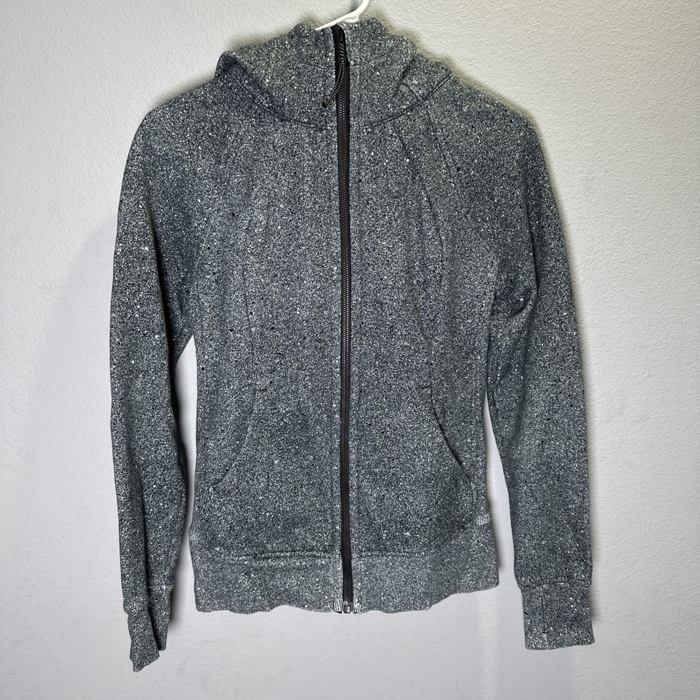 Lululemon women's size 4 Heather Gray Full Zip Athletic Scuba Hoodie
